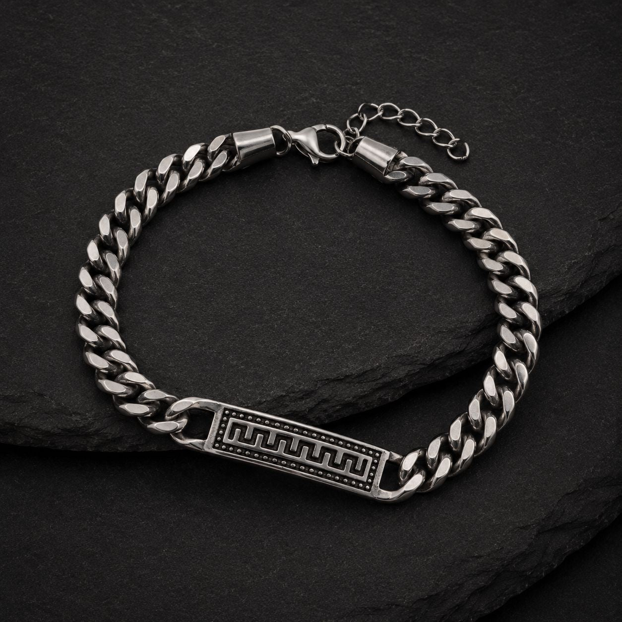 Bracelet acier inoxydable forme géométrique