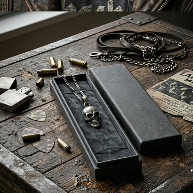 Chaine en Acier inoxydable- Pendentif Tête de Mort