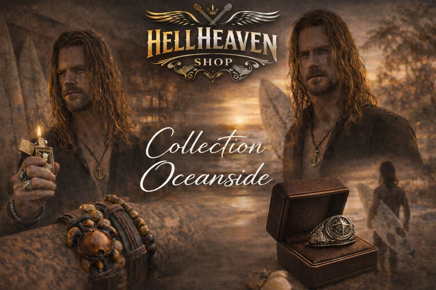 Collection de bijoux cuirs, perles et bois Oceanside