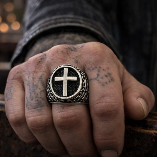 Bague chevalière croix impériale 4