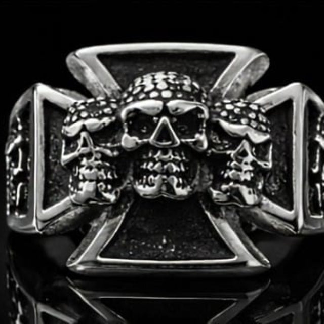 Bague croix de Malte en acier 316 L 3