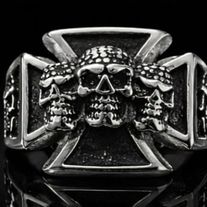 Bague croix de Malte en acier 316 L 3