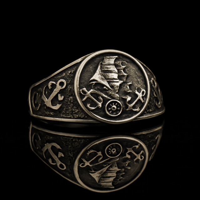 Bague marin pour homme en acier inoxydable 2