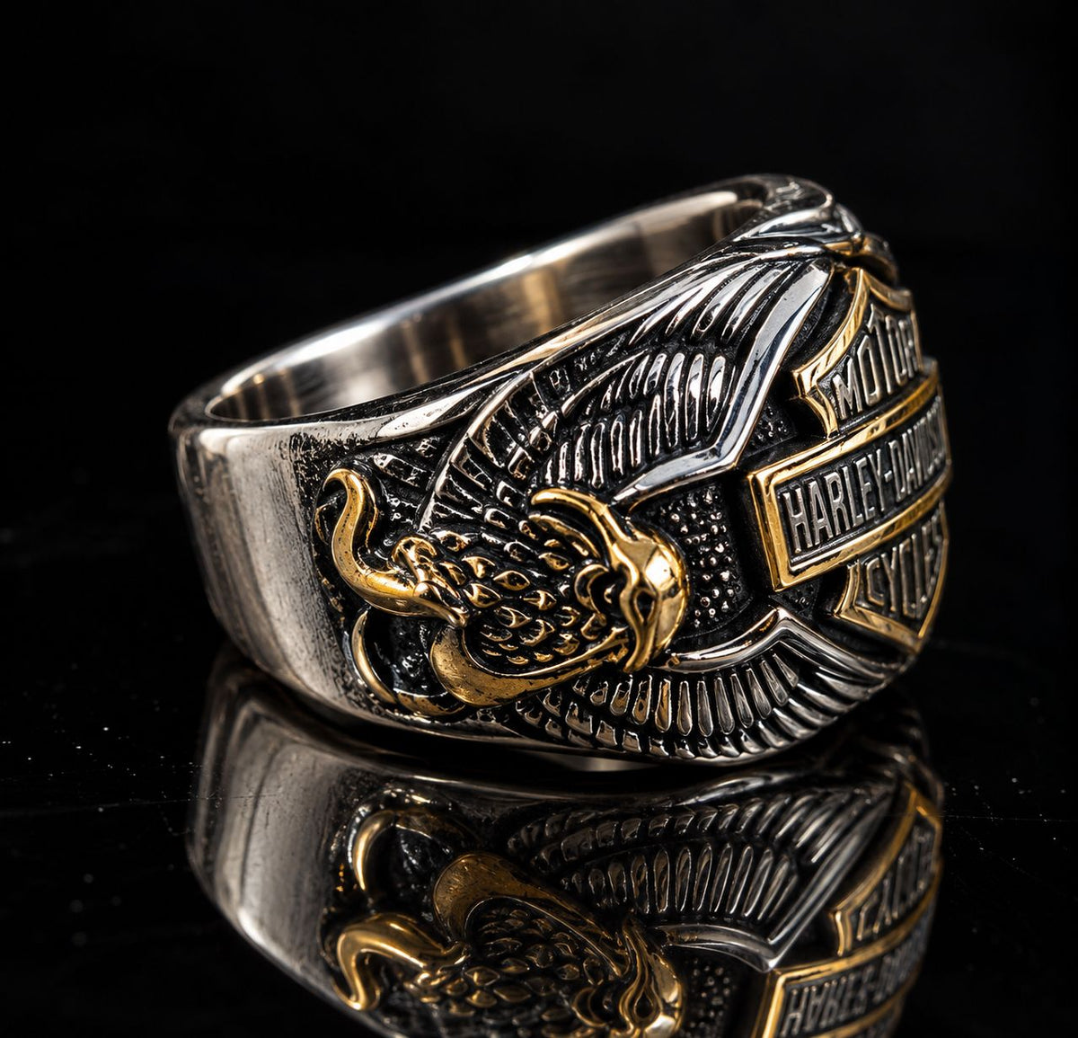 Bague Harley-Davidson Biker Ailes - Acier Inoxydable