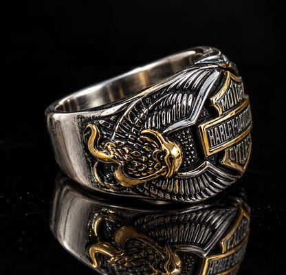 Bague Harley-Davidson Biker Ailes - Acier Inoxydable