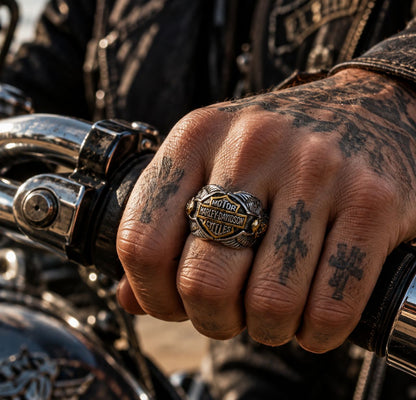 Bague Harley-Davidson Biker Ailes - Acier Inoxydable