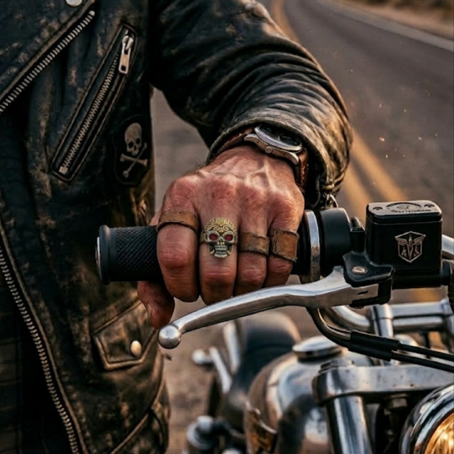 Bague Skull Gothique Yeux Rouges