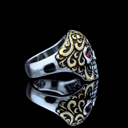 Bague Skull Gothique Yeux Rouges
