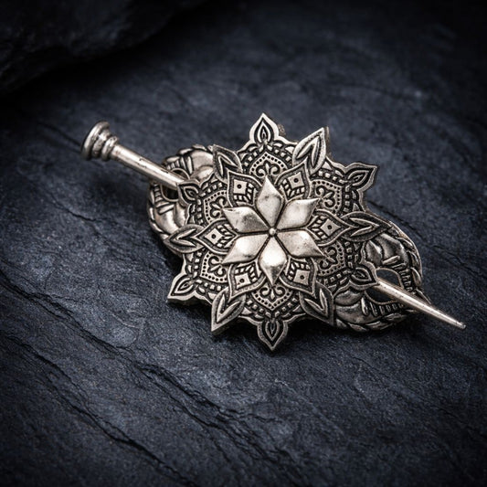 Barrette pic vintage Fleur Mandala élégante