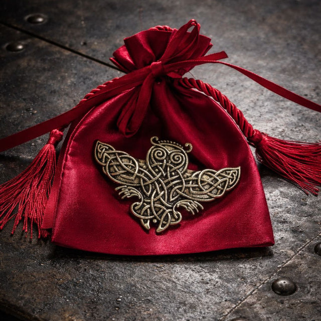 Barrette chouette celtique en métal argenté