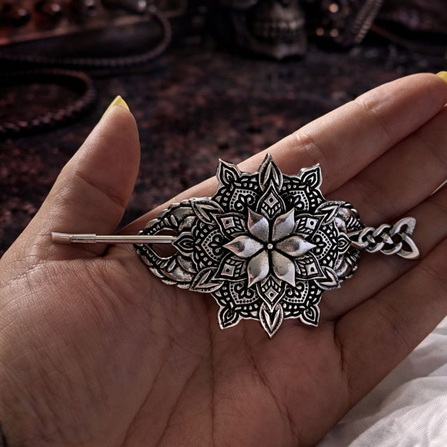 Barrette pic vintage Fleur Mandala élégante