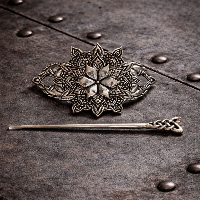 Barrette pic vintage Fleur Mandala élégante