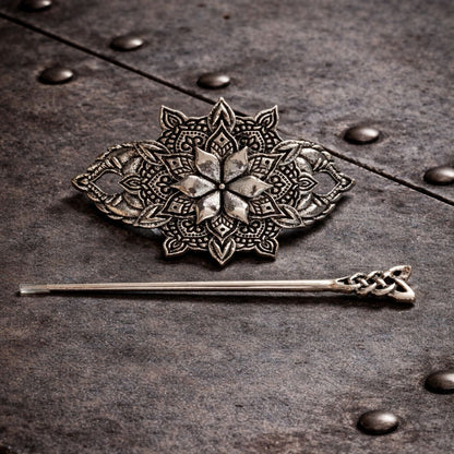 Barrette pic vintage Fleur Mandala élégante