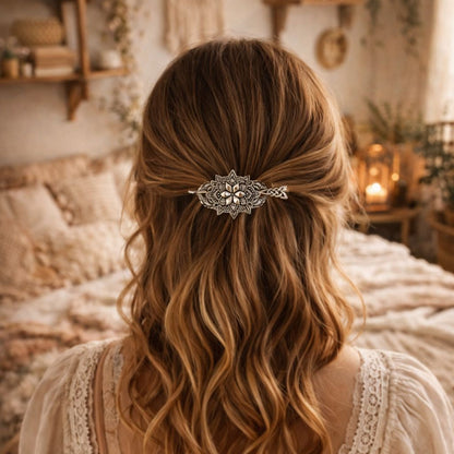 Barrette pic vintage Fleur Mandala élégante