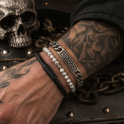 Bracelet acier inoxydable forme géométrique