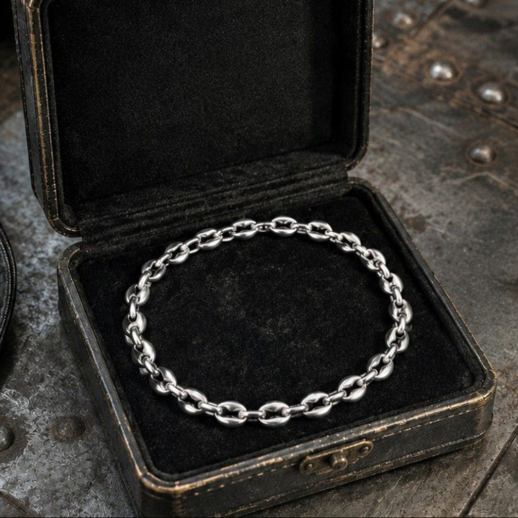 Bracelet  Graine de Café en acier inoxydable - Argentée ou Doré