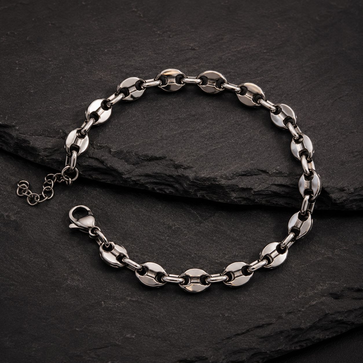 Bracelet  Graine de Café en acier inoxydable - Argentée ou Doré