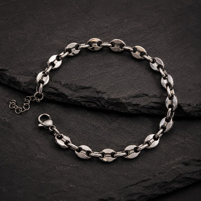 Bracelet  Graine de Café en acier inoxydable - Argentée ou Doré