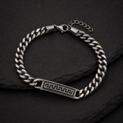 Bracelet acier inoxydable forme géométrique