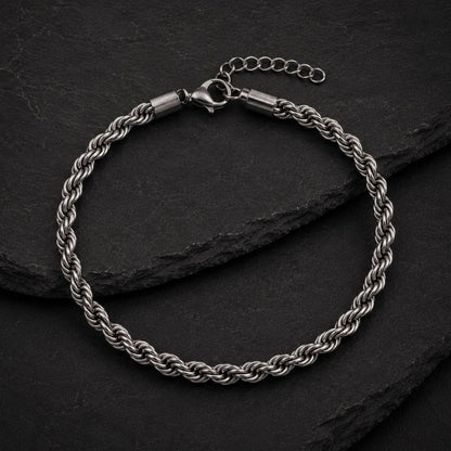 Bracelet en Maille Torsadé en Acier inoxydable - Doré, Argenté ou mixte.