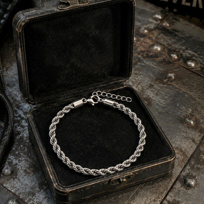 Bracelet en Maille Torsadé en Acier inoxydable - Doré, Argenté ou mixte.