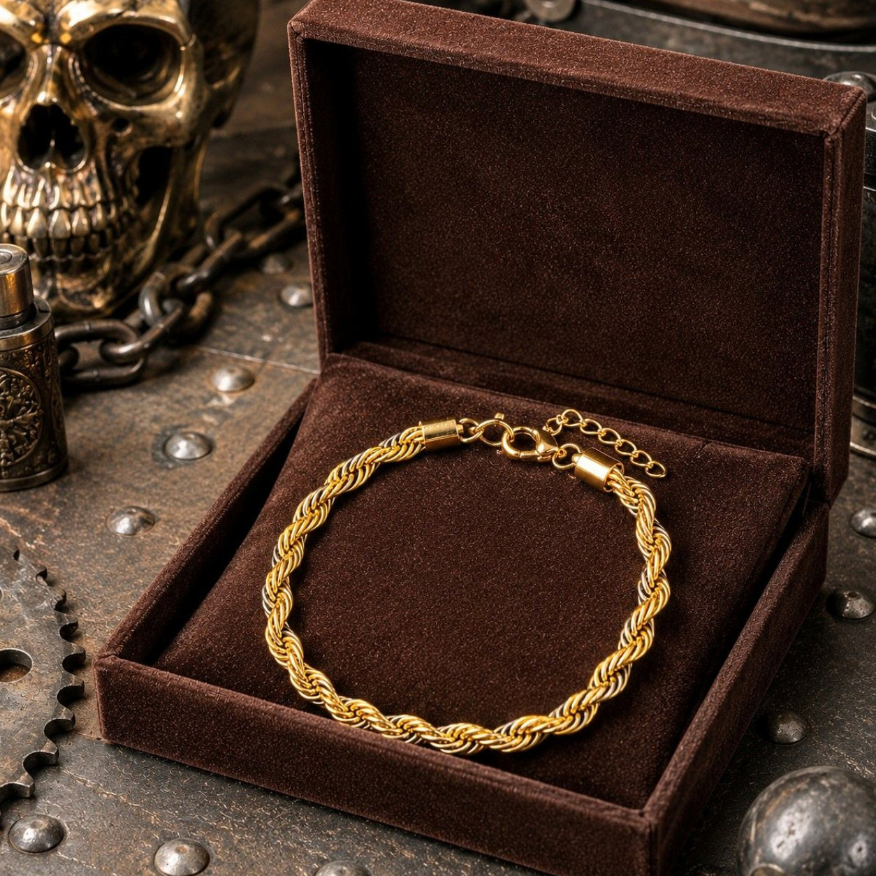 Bracelet en Maille Torsadé en Acier inoxydable - Doré, Argenté ou mixte.