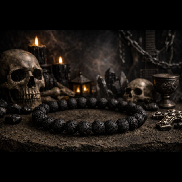 Bracelet en Pierre de lave naturelle