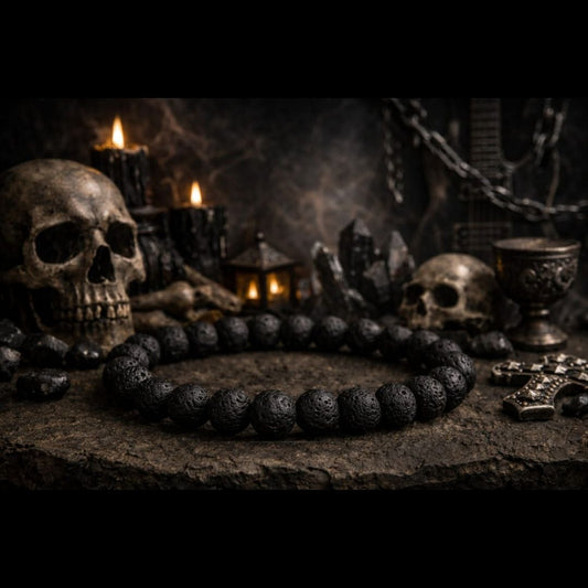 Bracelet en Pierre de lave naturelle