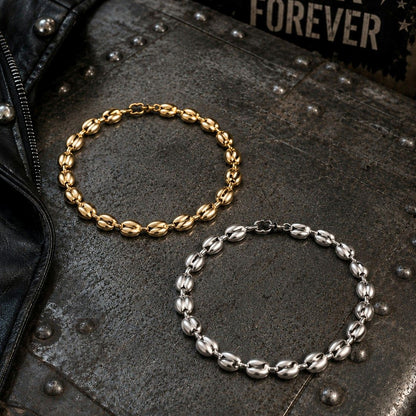 Bracelet  Graine de Café en acier inoxydable - Argentée ou Doré