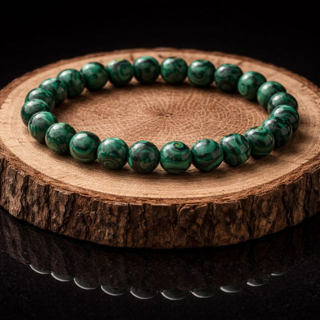 Bracelet Pierre de Malachite naturelle