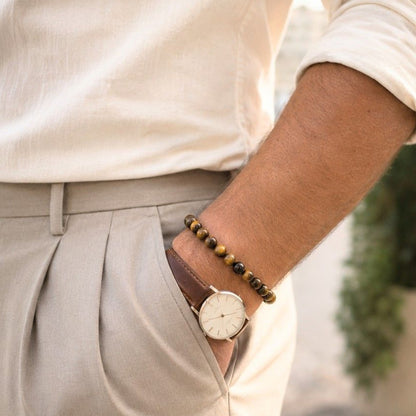 Bracelet Perles Naturelles - Œil de Tigre - Force/Courage