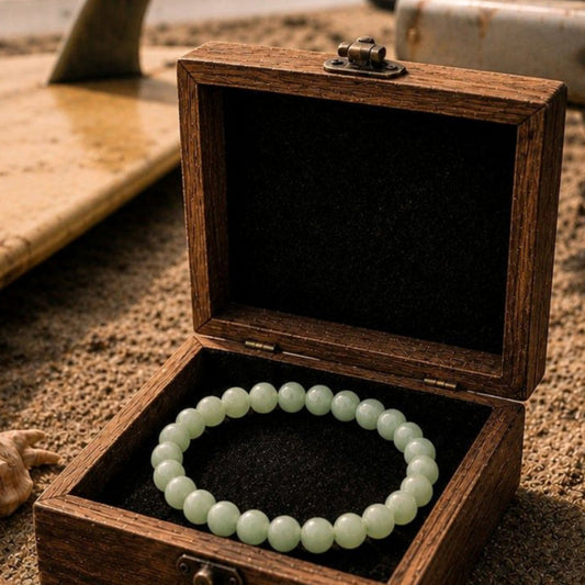 Bracelet Perles Naturelles - Jade Vert Clair - Sérénité/Equilibre