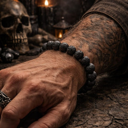 Bracelet en Pierre de lave naturelle