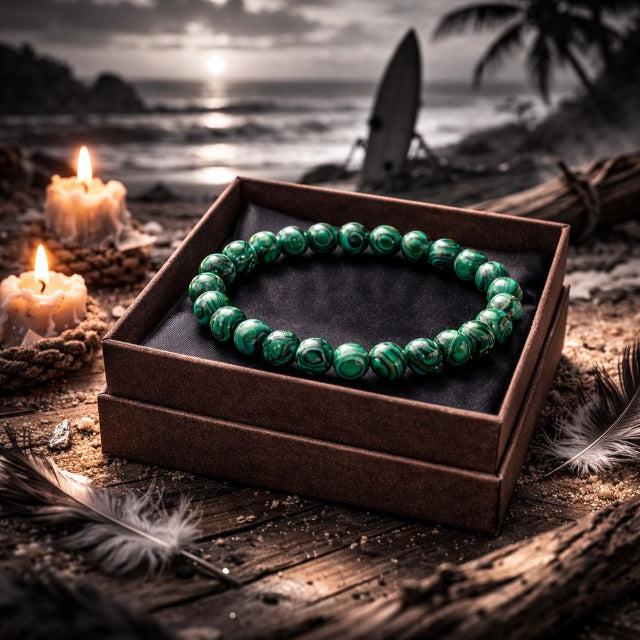 Bracelet Pierre de Malachite naturelle