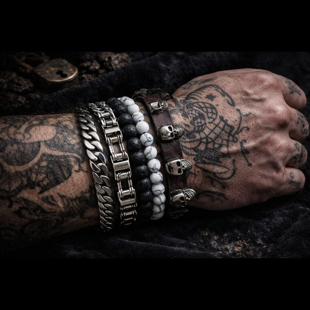 Bracelet Howlite blanche- Collection Blessed & Damned