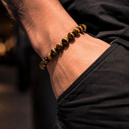 Bracelet Perles Naturelles - Œil de Tigre - Force/Courage