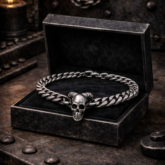 Bracelet en acier inoxydable tête de mort