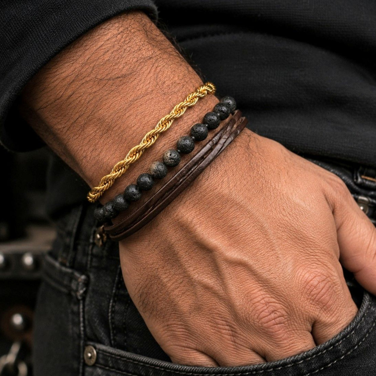 Bracelet en Maille Torsadé en Acier inoxydable - Doré, Argenté ou mixte.