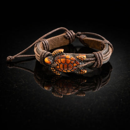 Bracelet cuir tortue ajustable