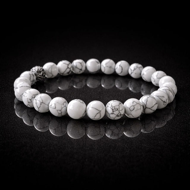 Bracelet Howlite blanche- Collection Blessed & Damned