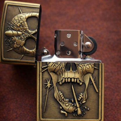 Briquet Tempête Vintage – Tête de Mort  craquelé