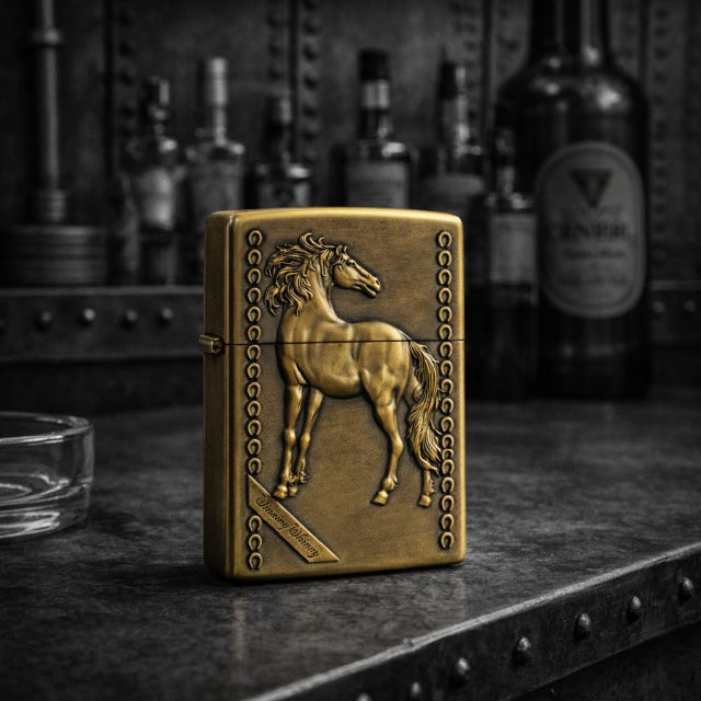 Briquet Tempête motif Cheval style Elégant Vintage