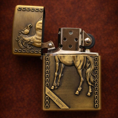 Briquet Tempête motif Cheval style Elégant Vintage