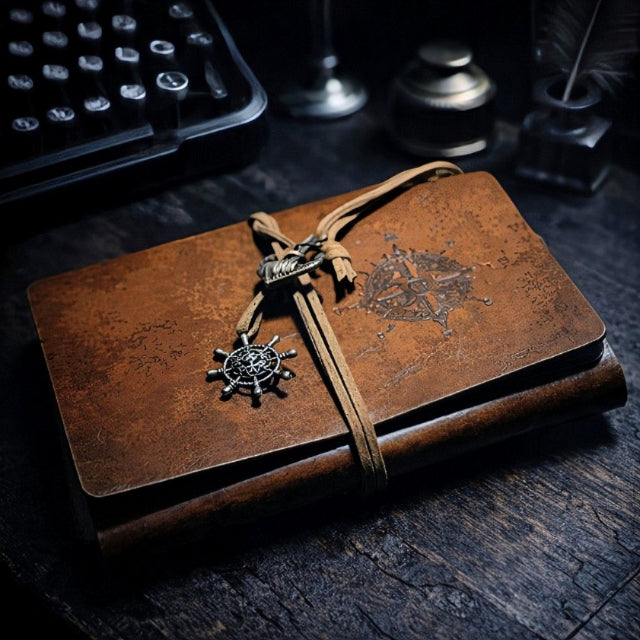 Carnet pirate vintage en simili cuir