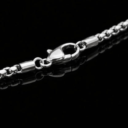 Chaine Tête de Mort  – Pendentif  Gothique Roue Os