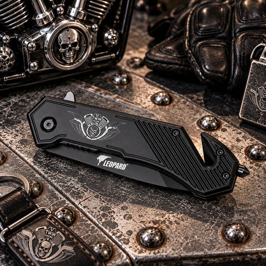 Couteau Moteur V-Twin Darkgrip – Brise-vitre & Coupe-ceinture