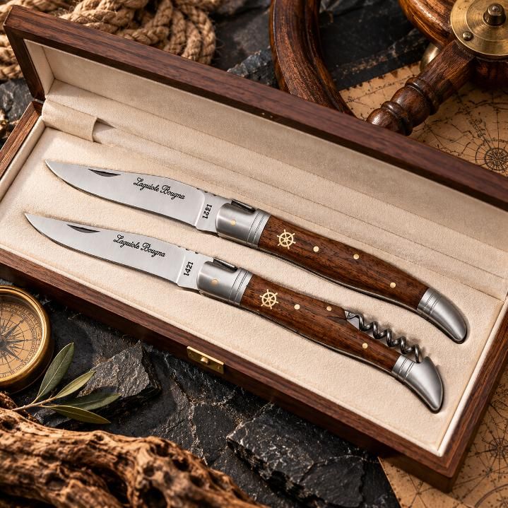 Couteau Laguiole Noyer Gouvernail – Avec ou sans tire-bouchon