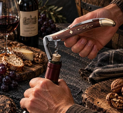Couteau Laguiole Noyer Fleur – Avec ou Sans Tire-Bouchon