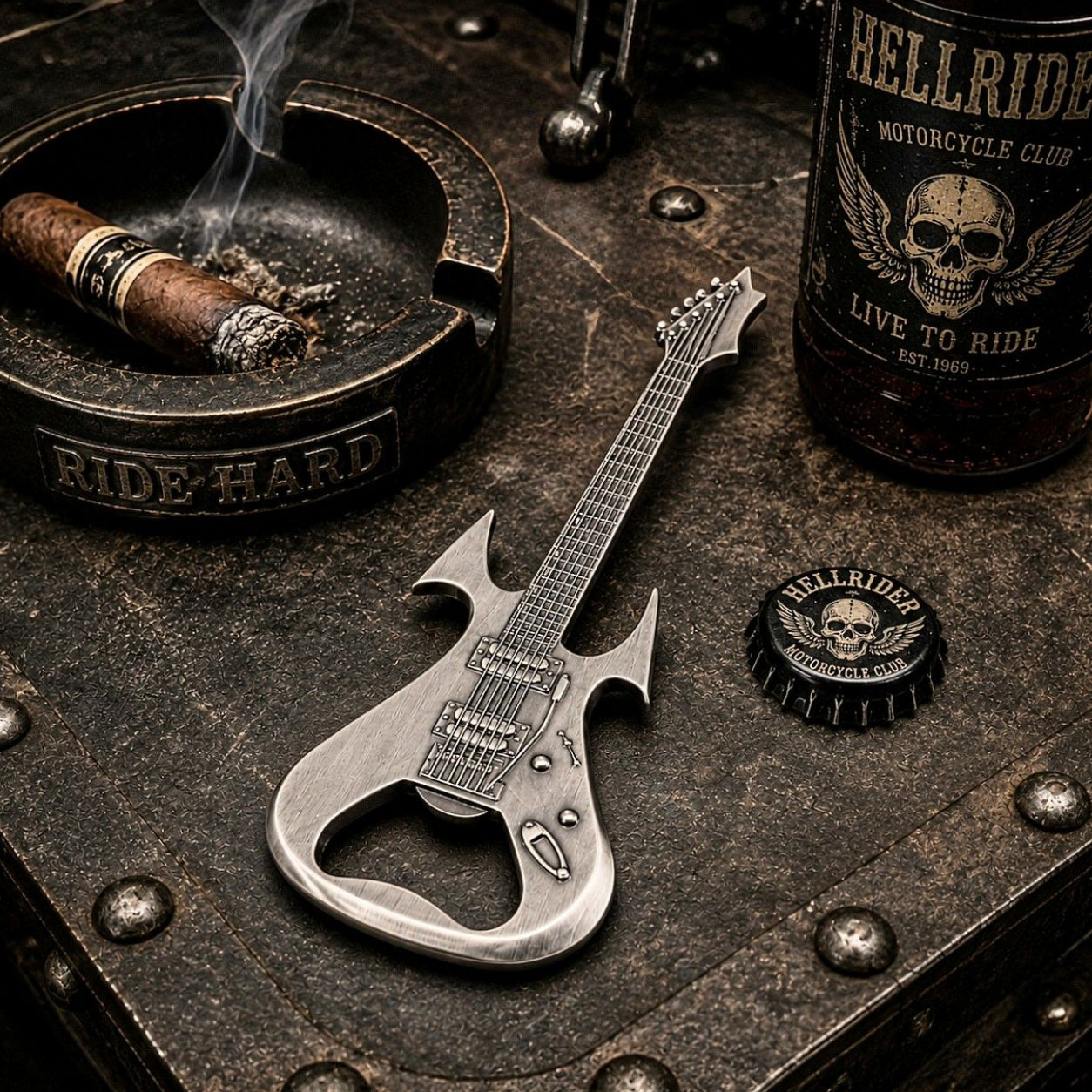 Décapsuleur Guitare Vintage en Métal - Rock/Bikers