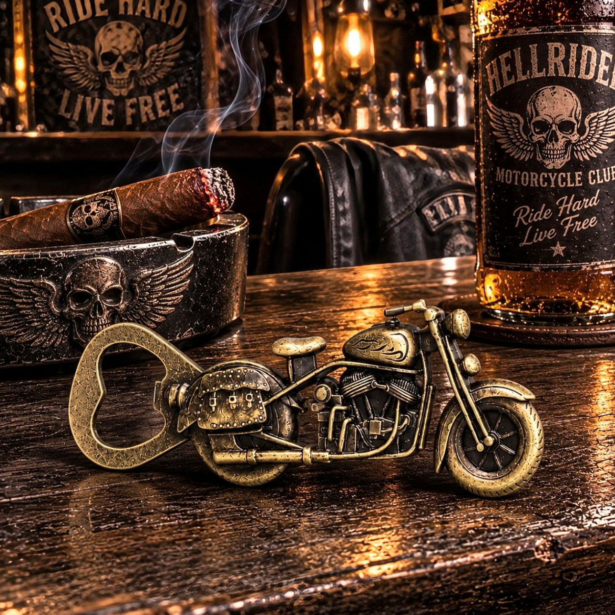 Décapsuleur Moto Vintage en Métal - Rock/Bikers